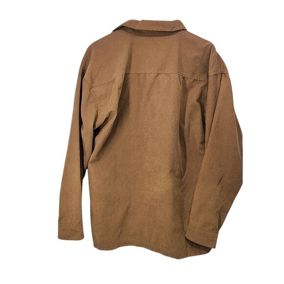 Drill Clothing Co. Mens Brown Button-Up Shirt Size L‎ Polyester Chest Pocket - Picture 2 of 6